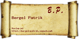 Bergel Patrik névjegykártya